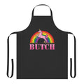 Colorful butch pride apron featuring a rainbow unicorn design