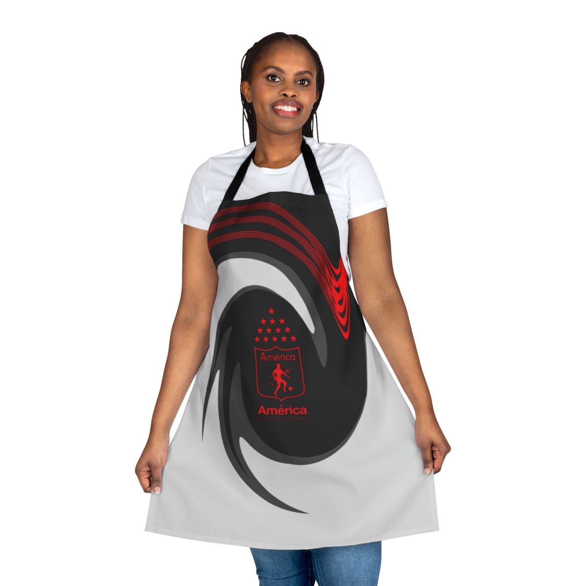 Colorful apron featuring designs inspired by the music and culture of Cali, Colombia