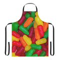 Colorful mike and ike candies in an apron design