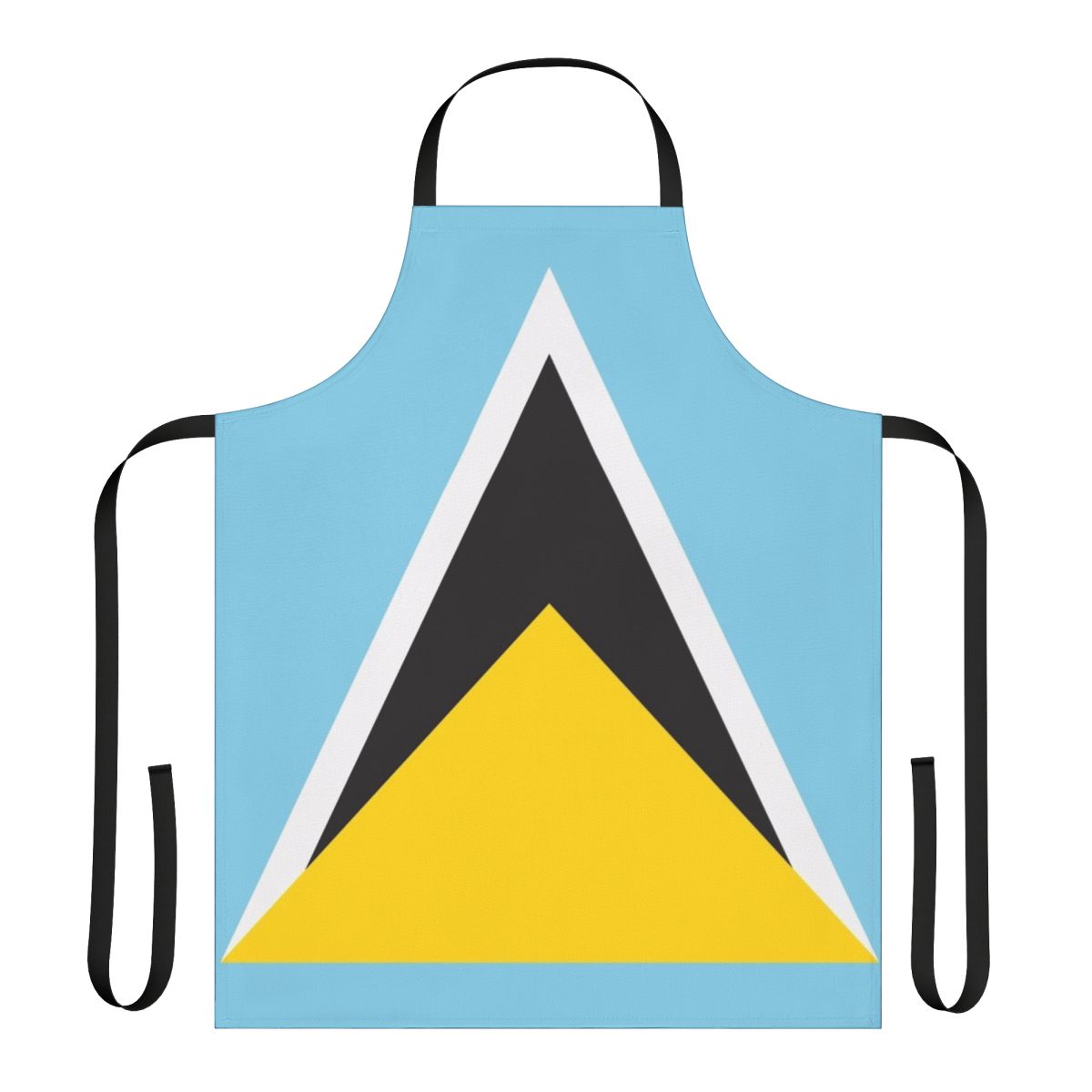 Colorful Saint Lucia flag printed on a high-quality apron