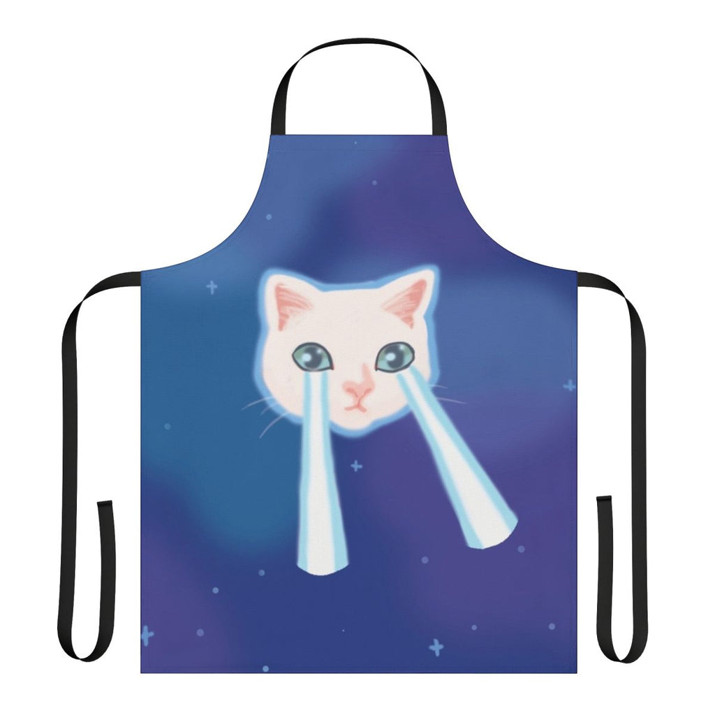 Colorful apron featuring a playful meme cat design