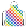 Colorful checkered apron with abstract design