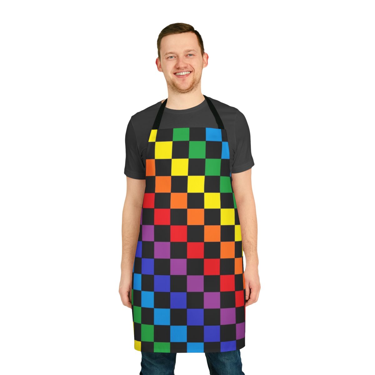Checkered Rainbow Apron