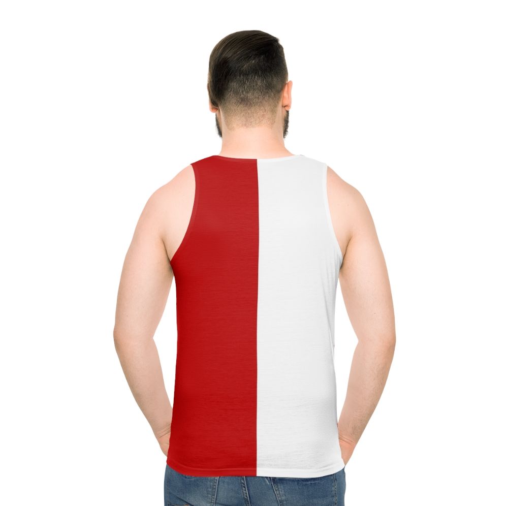 Vibrant Cherry Red and White Bicolor Unisex Tank Top