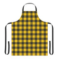 Clan Macleod tartan apron featuring a vibrant yellow and black plaid pattern