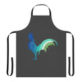 Colorful abstract design of a legendary cockerel on an apron