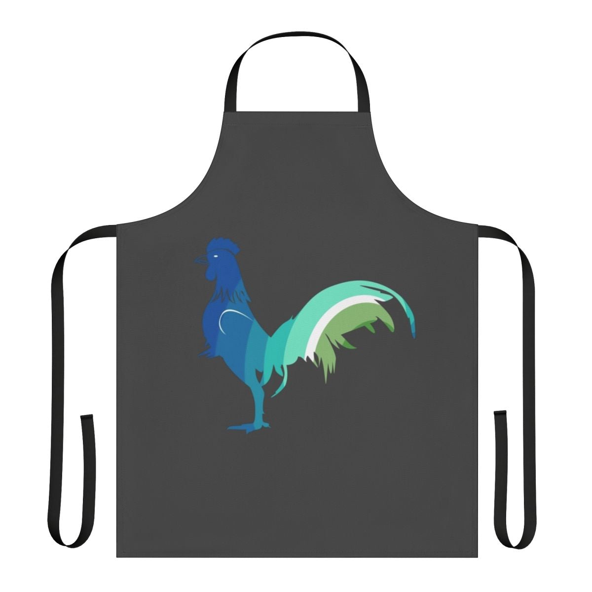 Colorful abstract design of a legendary cockerel on an apron