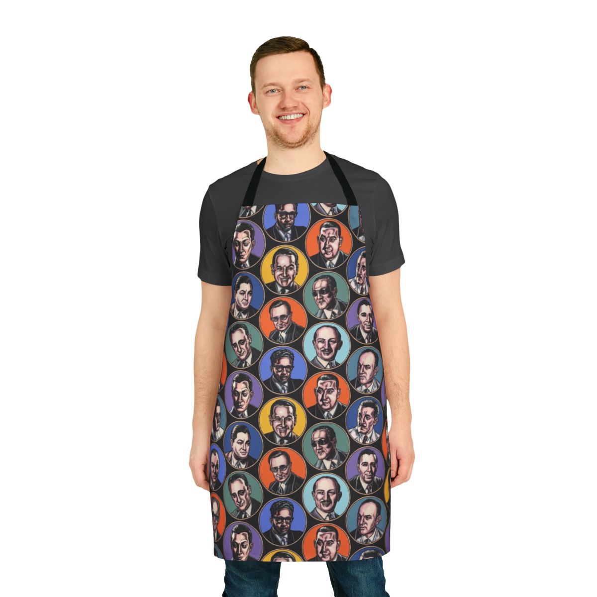 Tango-inspired apron with colorful bubbles design