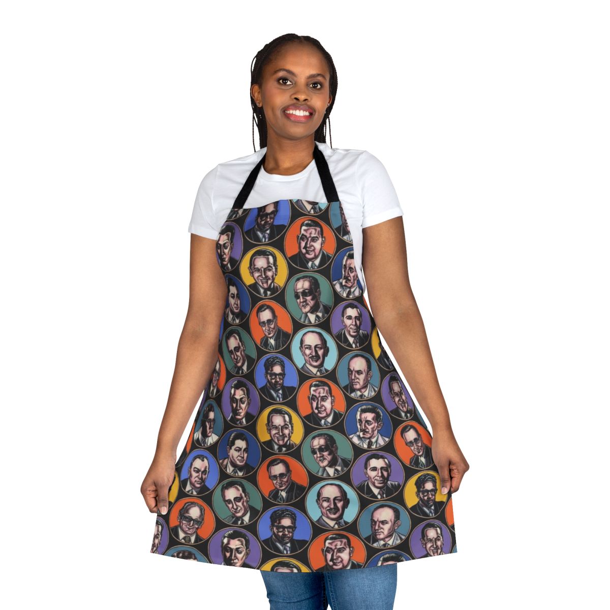 Tango-inspired apron with colorful bubbles design