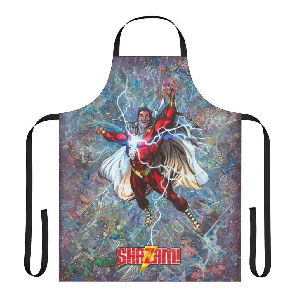 Colorful and dynamic comic book art collage apron
