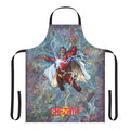 Colorful and dynamic comic book art collage apron