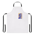 Conan Obrien-inspired apron featuring a pop art portrait design in orange and blue