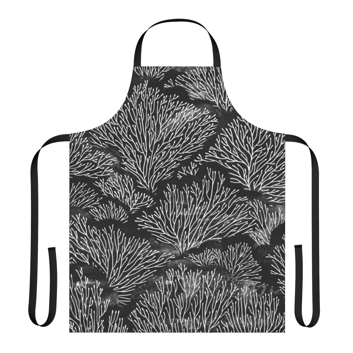 Vibrant watercolor coral reef design on an apron for ocean lovers