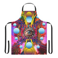 Colorful apron with a cosmic tree design, perfect for the modern kitchen
