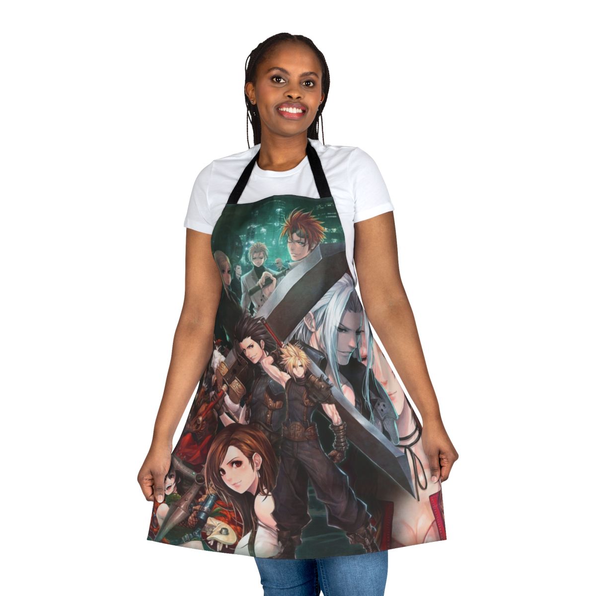 Crisis Core-inspired apron with iconic characters