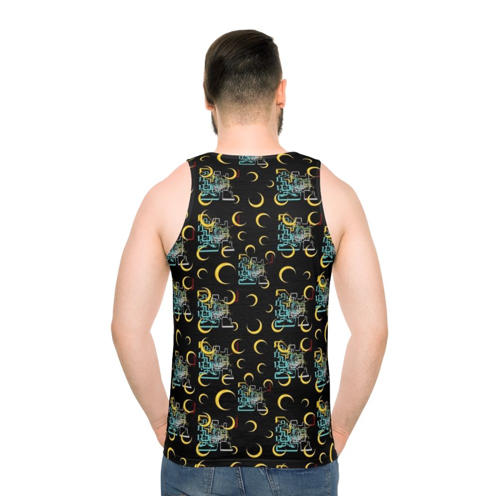 Vibrant Dan Flashes pattern unisex tank top