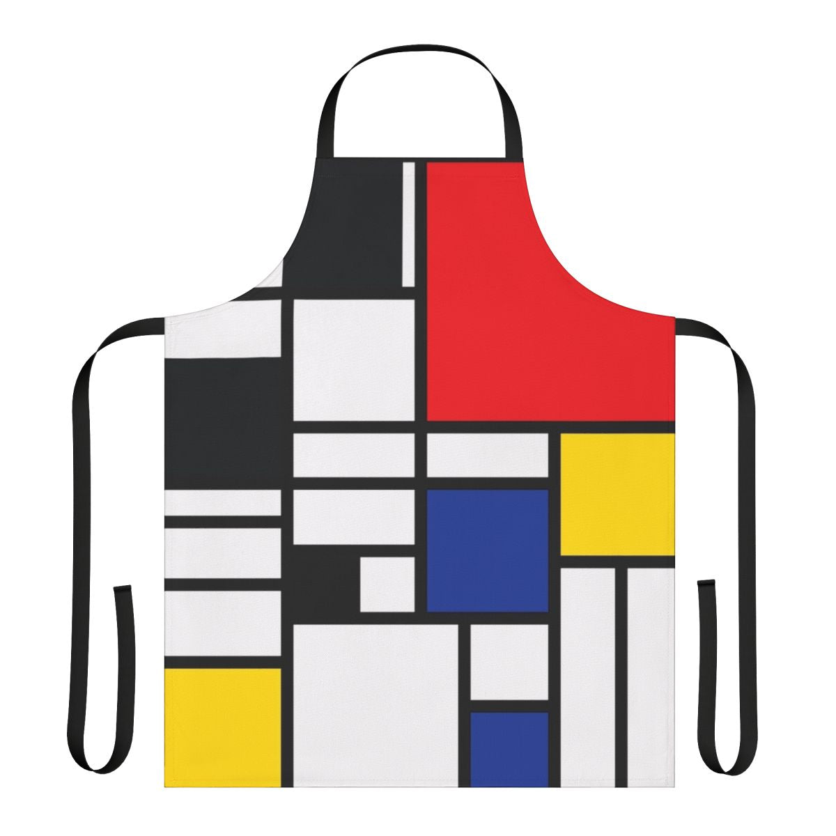Apron featuring a modern De Stijl art design in primary colors
