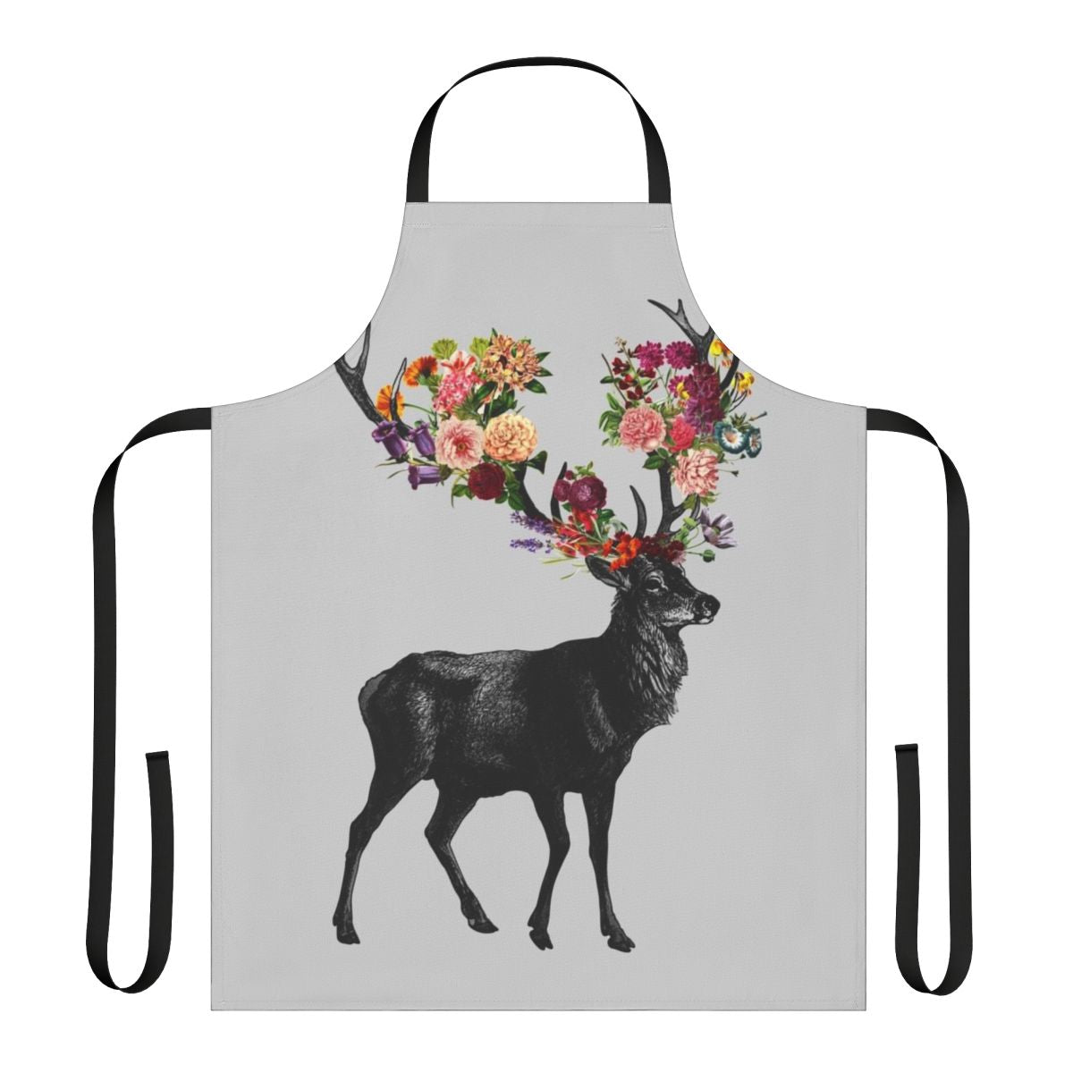 Colorful deer and floral pattern on a high-quality apron