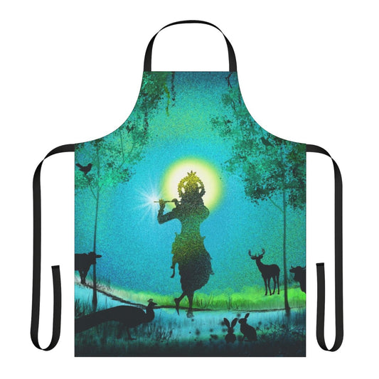 Lord Krishna digital painting on a high-quality apron