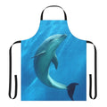 Colorful, abstract dolphin-patterned apron for modern, trendy, and eco-conscious kitchens.