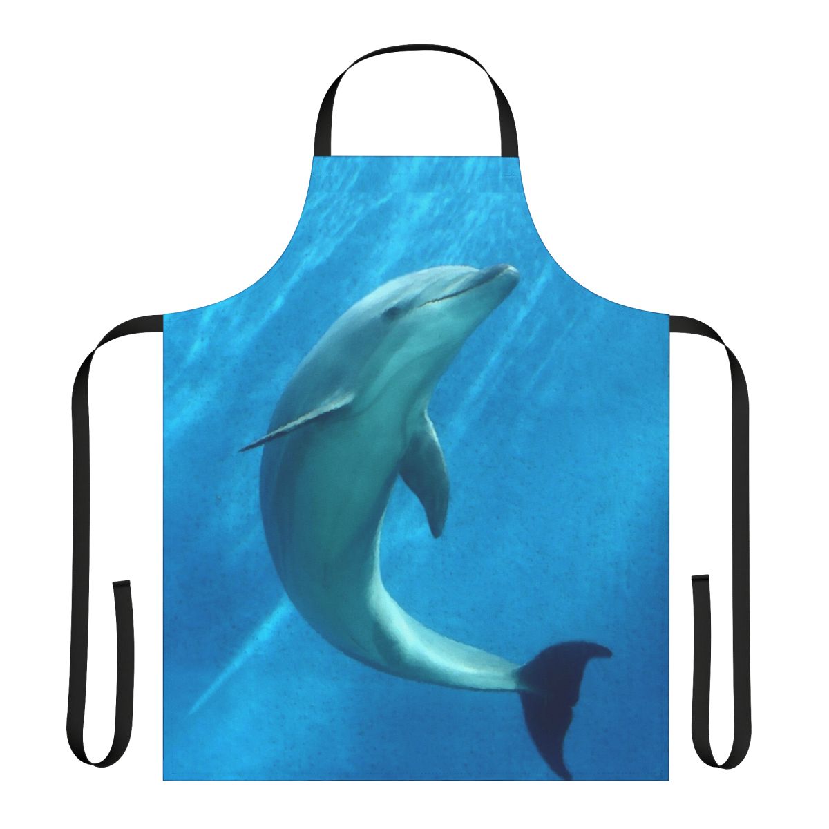 Colorful, abstract dolphin-patterned apron for modern, trendy, and eco-conscious kitchens.