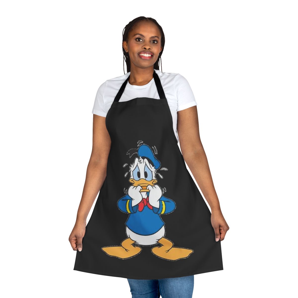 Colorful and humorous Donald Duck fan art printed on a high-quality apron