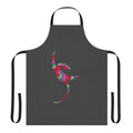 Vibrant and colorful apron featuring a dragon and other legendary animals in an abstract, artistic design.