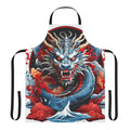 Colorful dragon illustration on a kitchen apron