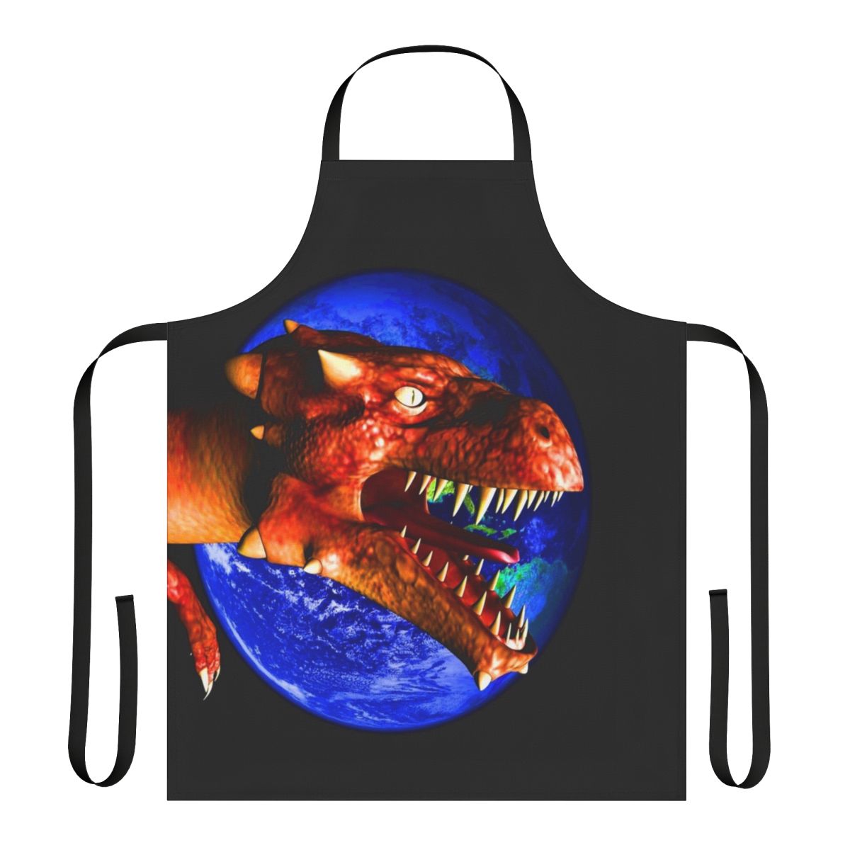 Colorful dragon-themed apron with a modern, abstract design