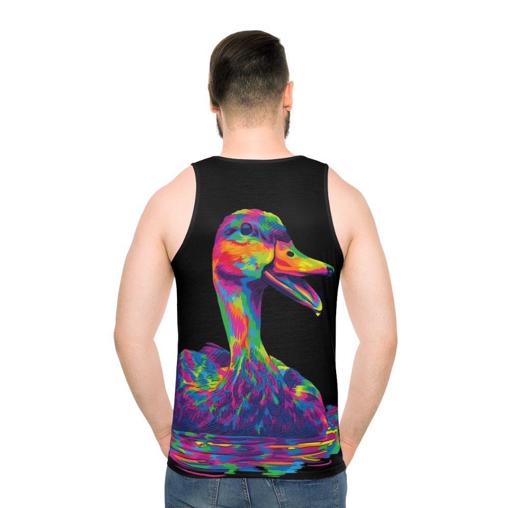 Unisex tank top with a vibrant duck design
