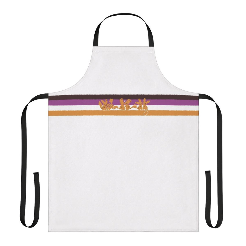 Colorful electric love-themed apron in the non-binary pride flag colors