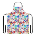 Colorful apron featuring a silhouette of galloping horses in a racing scene