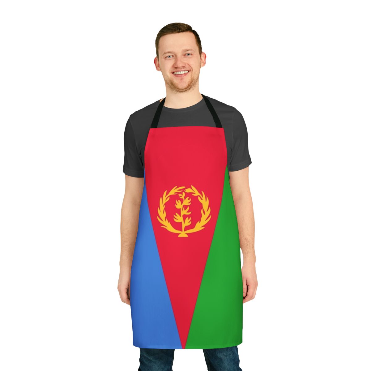 Colorful Eritrea flag design printed on a high-quality kitchen apron