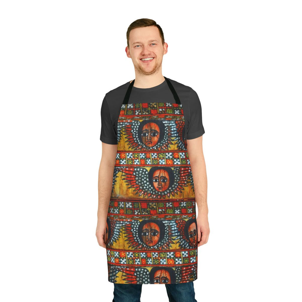 Colorful traditional Ethiopian apron with cultural patterns and imagery
