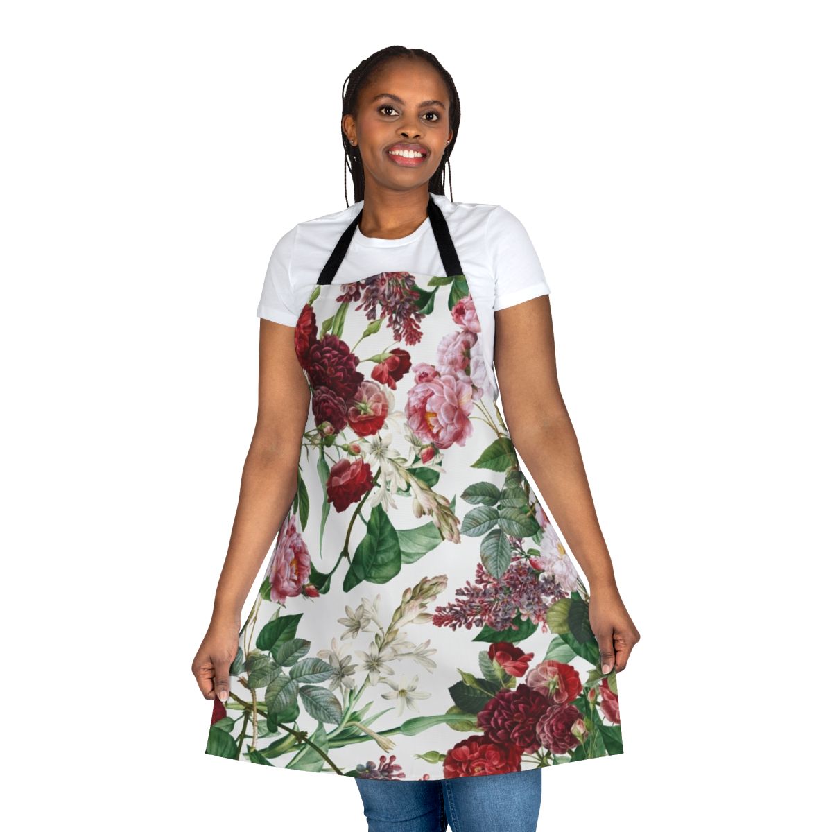 Vibrant Exotic Garden Apron with Floral and Botanical Patterns