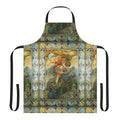 Vibrant apron featuring fantasy art illustrations in a colorful, epic style