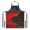 Striking fire fish apron with oriental design elements