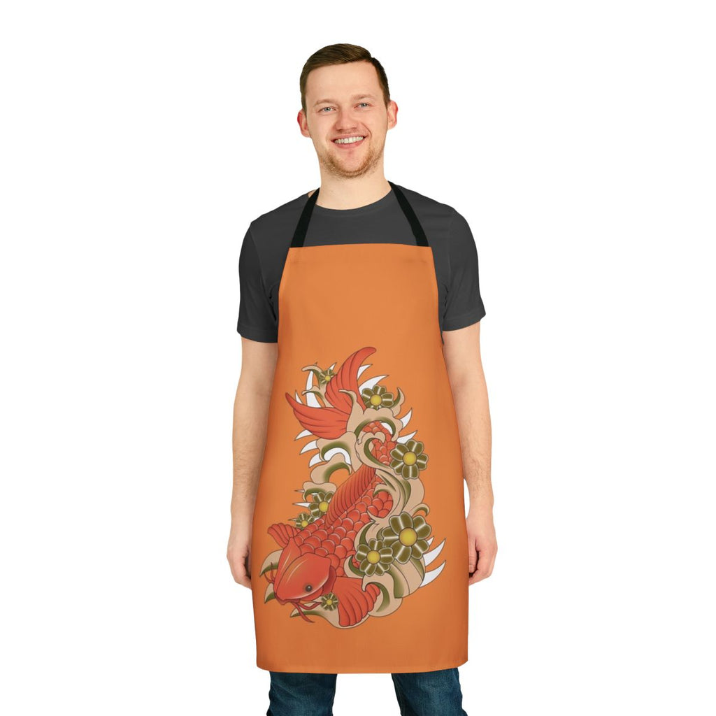 Colorful fish-patterned apron, perfect for the kitchen