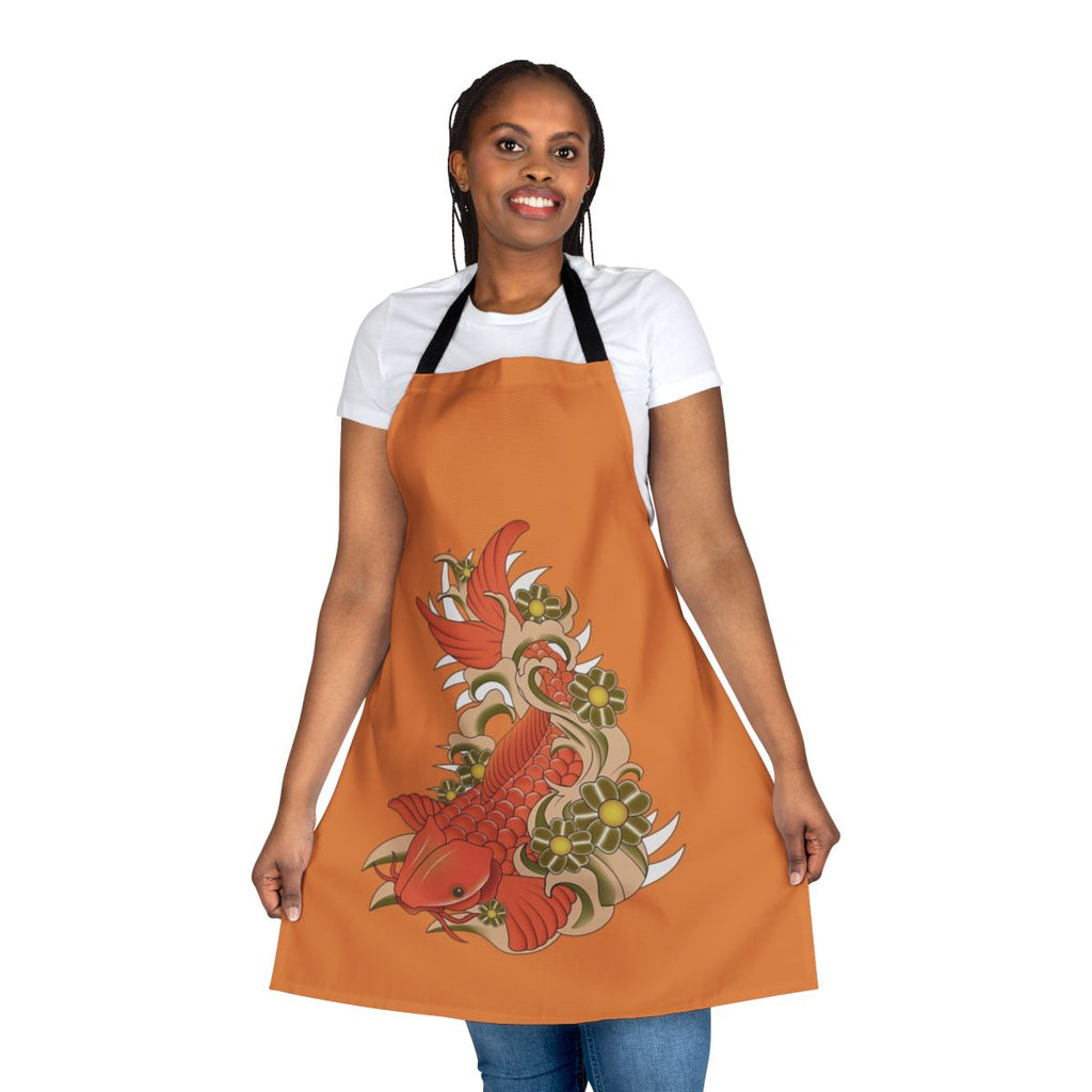 Colorful fish-patterned apron, perfect for the kitchen