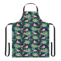 Bright and colorful apron featuring a tropical flamingo design