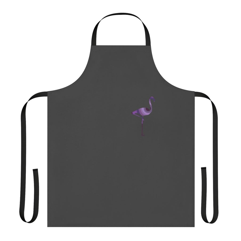Colorful abstract design of a pink flamingo on a high-quality apron