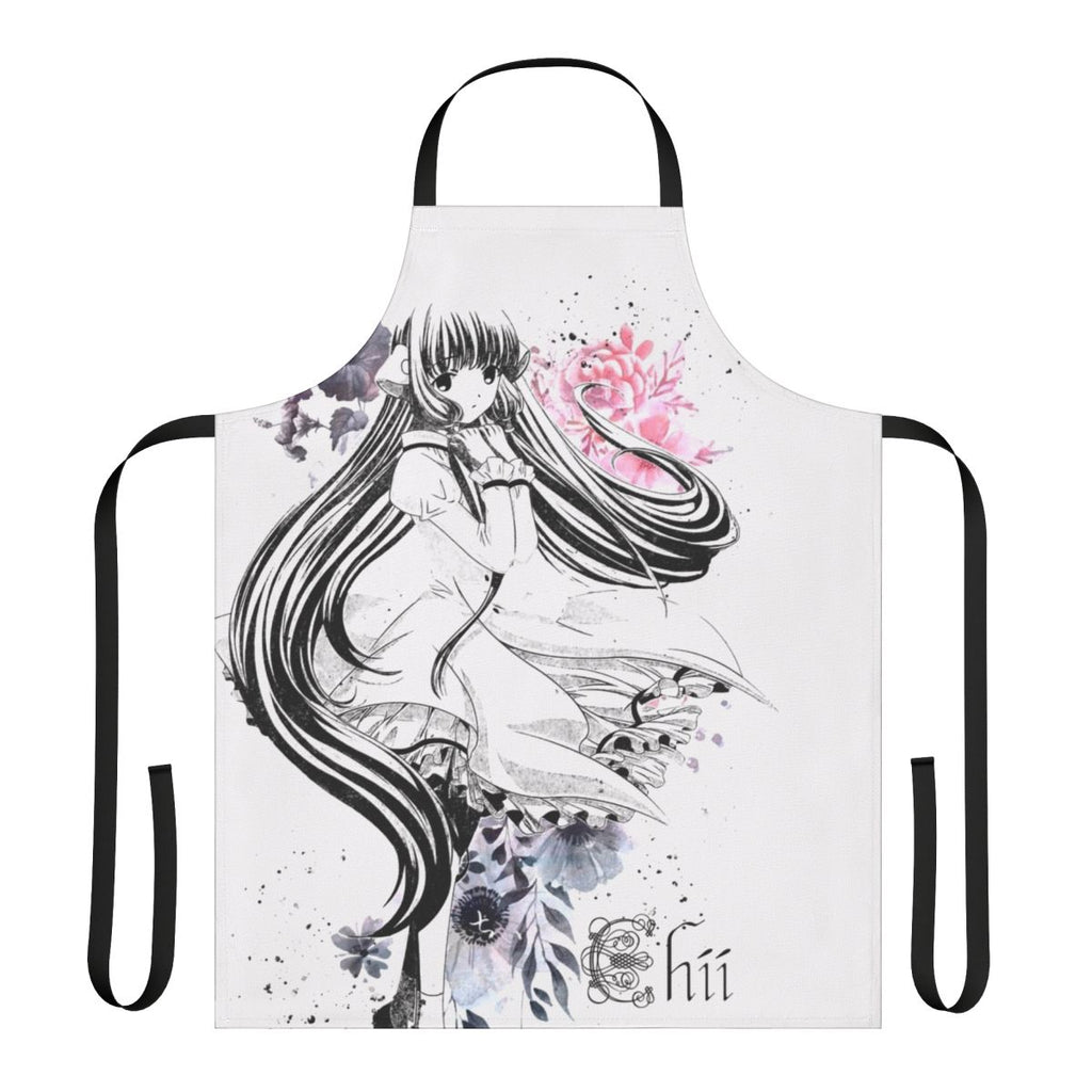 Painted garden apron with vibrant floral and botanical design
