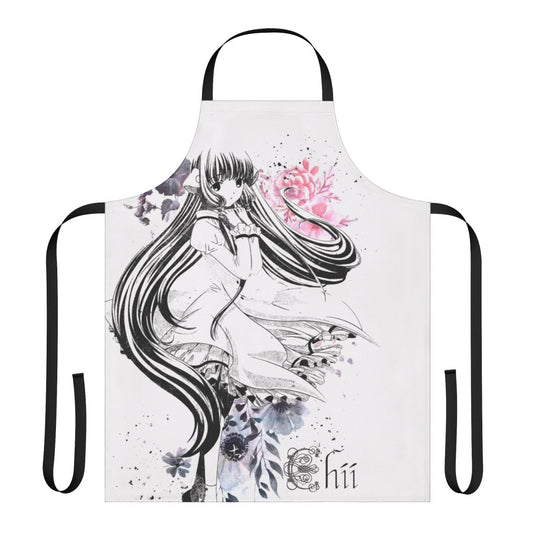 Painted garden apron with vibrant floral and botanical design