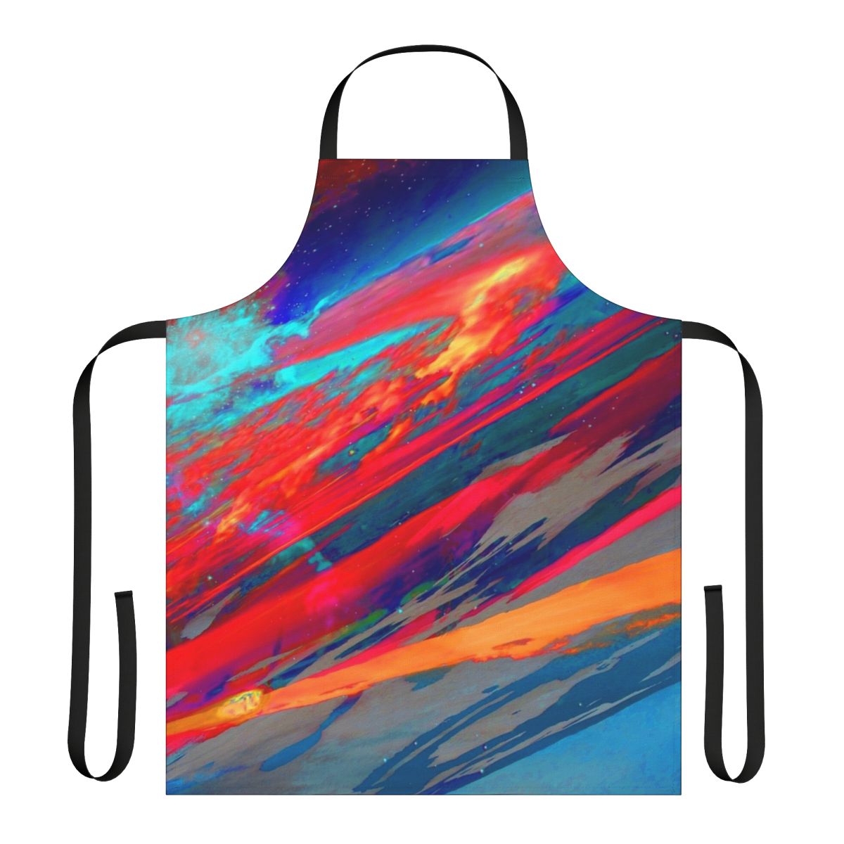 Colorful abstract galaxy-patterned apron