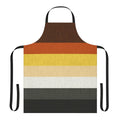 A colorful apron featuring the gay bear pride flag design.