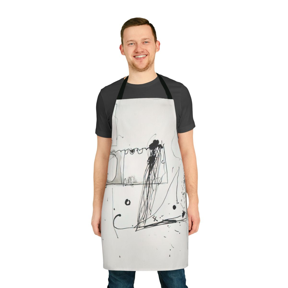 Colorful abstract apron with the artistic style of Gene Davis
