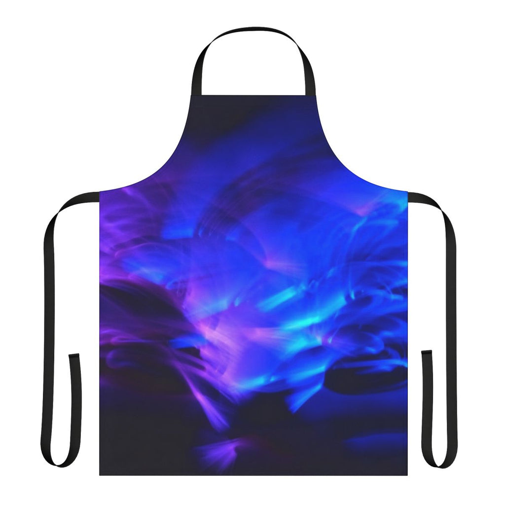 Vibrant glowing party apron with neon swirls design