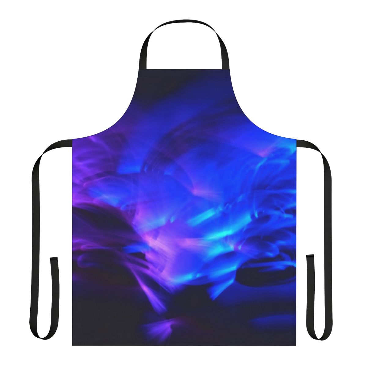 Vibrant glowing party apron with neon swirls design