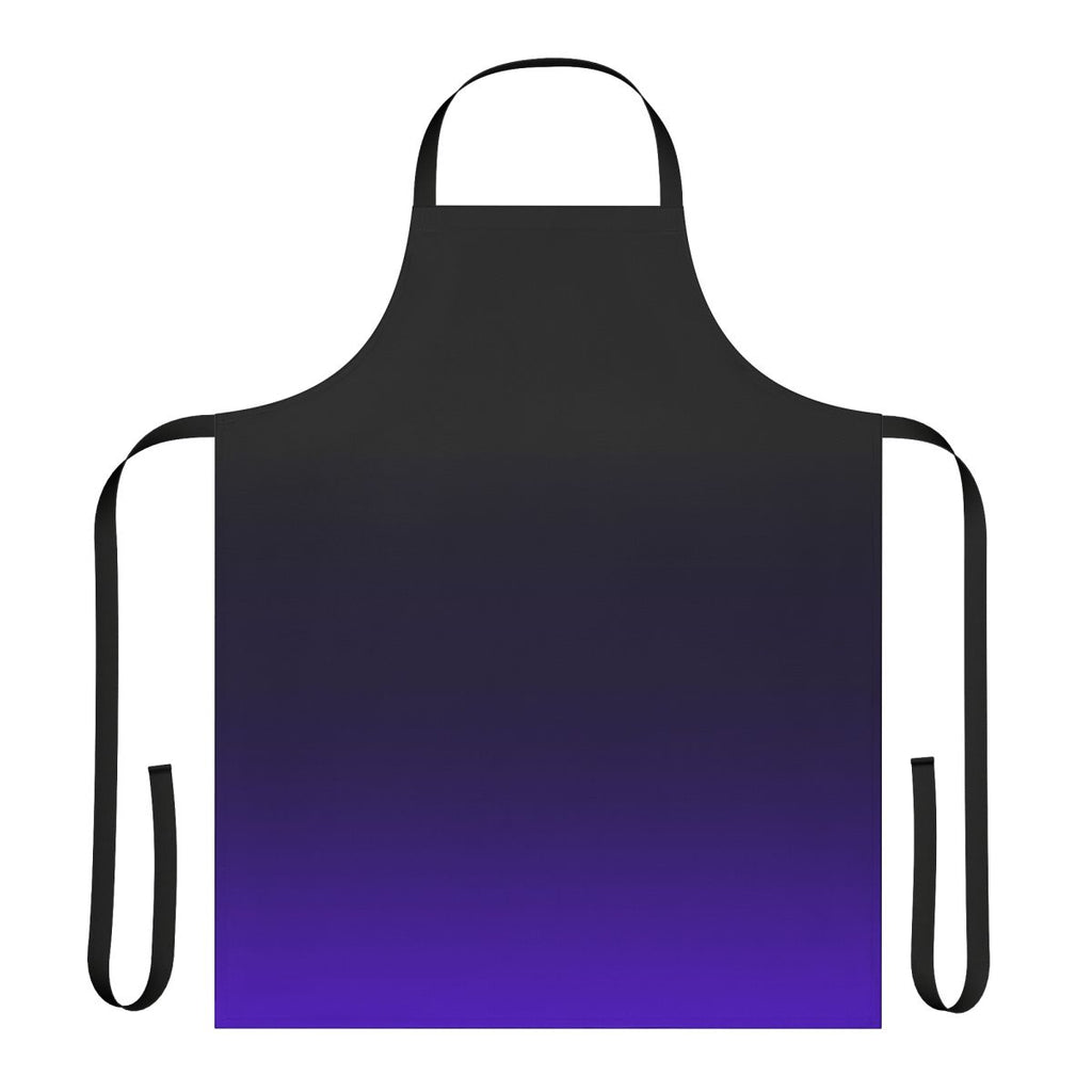 Gradient apron in shades of black, purple, and blue