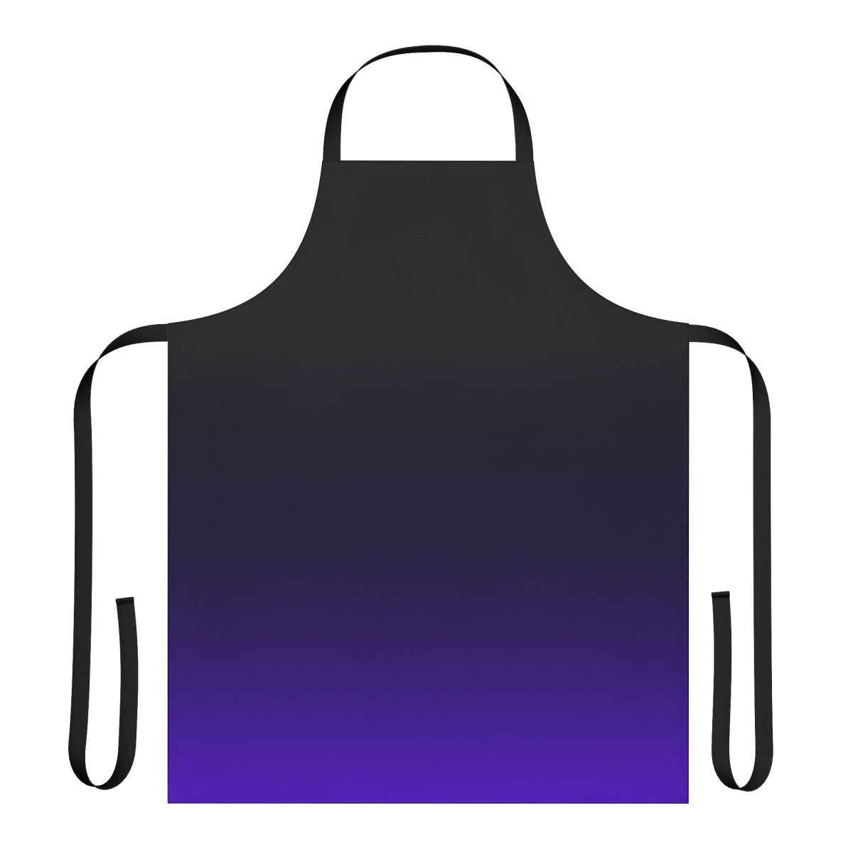 Gradient apron in shades of black, purple, and blue